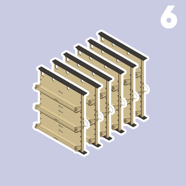 BILLY COMPATIBLE DRAWERS, 6-PACK: PAINTER