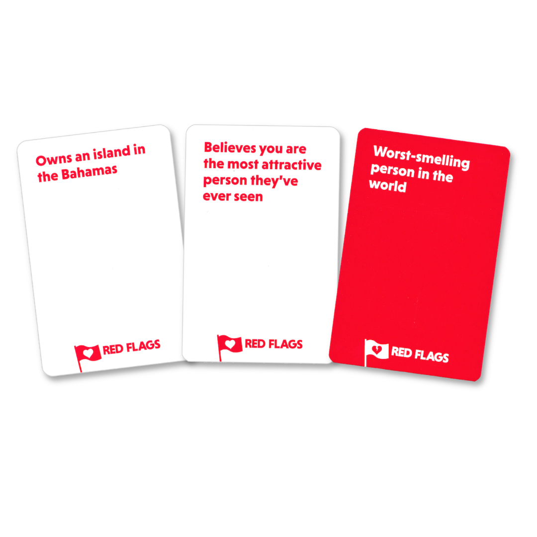 Red Flags Party Card Game The game of terrible dates Grim Rabbit Games